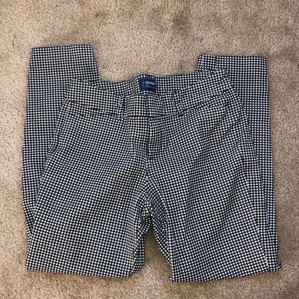 Gingham ankle jeans